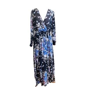 Alexa B Nites Maxi Dress‎ Sz 8 Long Sleeve Floral prairie cottage core